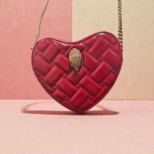 Kurt Geiger Red Heart Crossbody Bag with Gold Detail and Iconic Eagle Head ❤️‍🔥